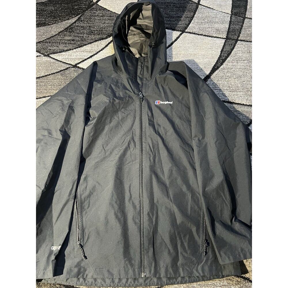 Berghaus Hydroshell Waterproof Shell Jacket Hoody Hoodie Black Men’s Size XL